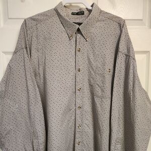 Elegant Men's Geometric Dress Shirt - Navy and Cream